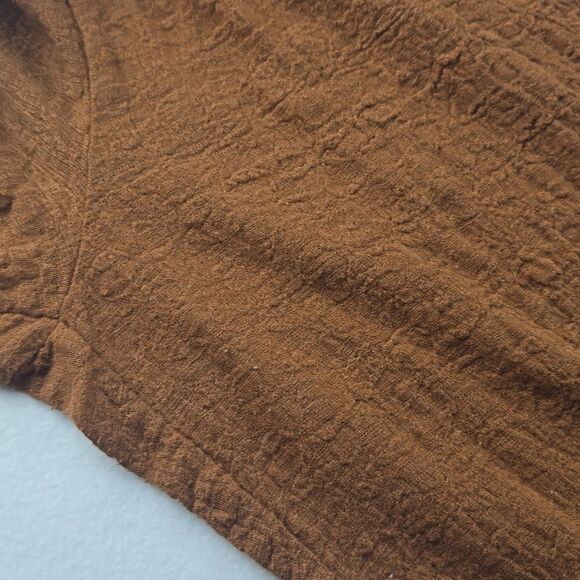 Mango Women's Clay Crinkle Effect‎ High Rise Pull On Wide Leg Pants Size Medium - Picture 6 of 8